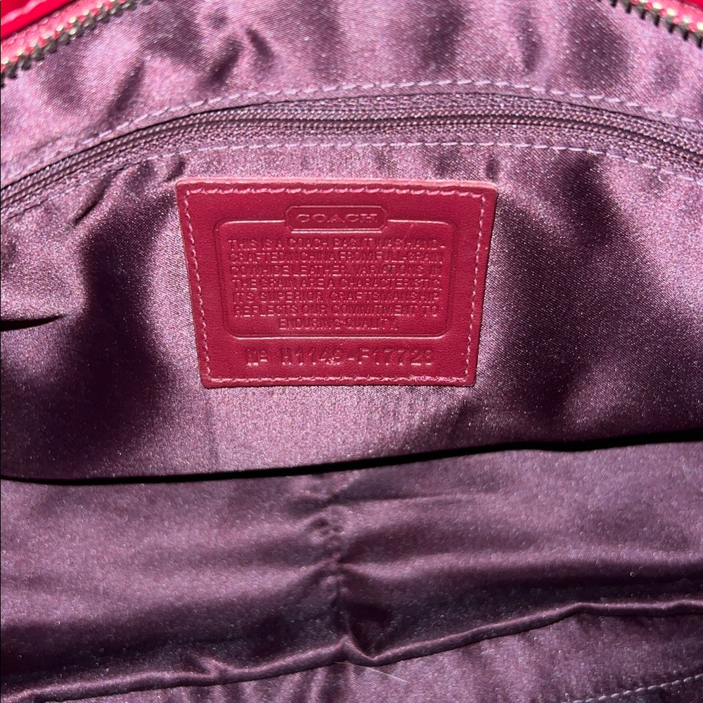 Coach Embossed Burgundy Patent Leather Bag AND Wallet/Wristlet Style F17728 - Picture 13 of 13